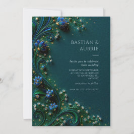 Convites Sapphire Bloom Emerald Wedding