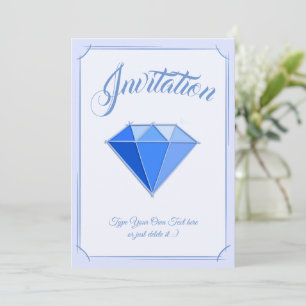 Convites Sapphire Gemstone. Jóias. 45 Aniversário de Casame