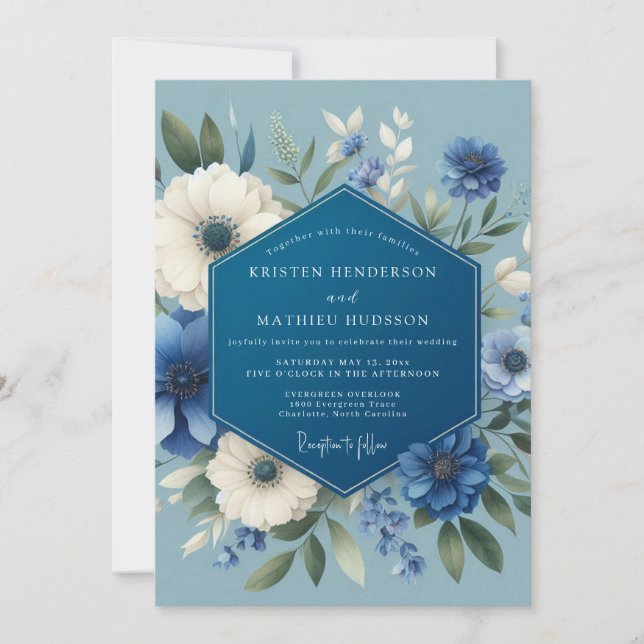 Convites Sapphire Poetic Bloom Wedding (Frente)