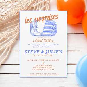 Convites Sardinhas com palha Gêmeos de peixes com Chá de fr