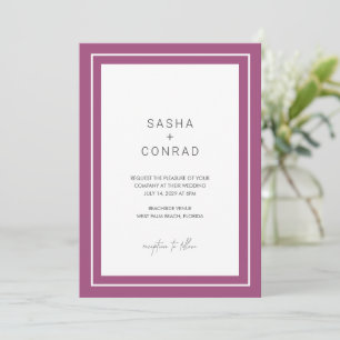 Convites Sasha Mauve Modern Wedding