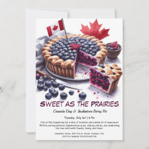 Convites Saskatoon Berry Pie Watercolor Design no Canadá