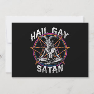 Convites Satã de granizo engraçada Gay LGBT Gótico Baphomet