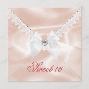 Convites Sátira Elegante De Coral Parece Doce 16 Festa de a