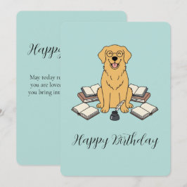 Convites Saudação de Aniversário do Opal, o Golden Retrieve