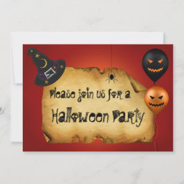 Convites Saudação de Bergaminho Antigo de Halloween
