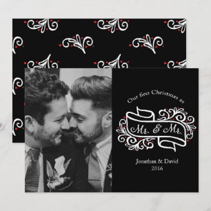 Convites Saudação de Foto de Natal do Modern Gay