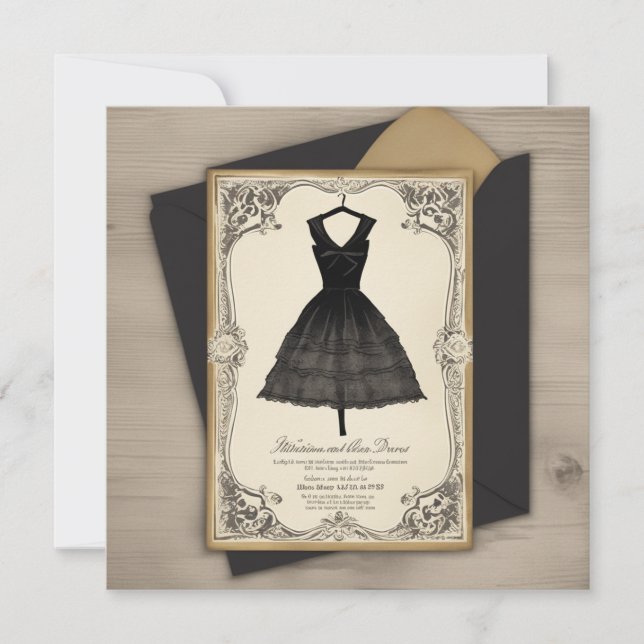 Convites Saudações Chic LBD: Simples, Mas Incrível (Frente)