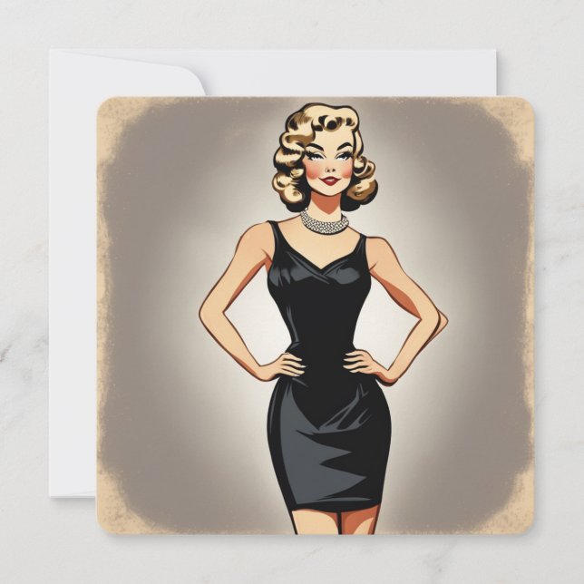 Convites Saudações de na moda LBD: versáteis e elegantes (Frente)