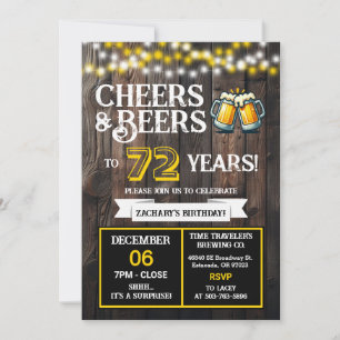 Convites Saudações e Cervejas para 72 Anos da Surprise Brew