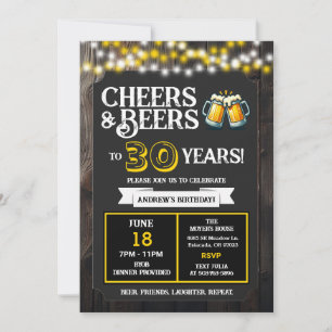 Convites Saudações e Cervejas pelos 30 Anos de Aniversário 