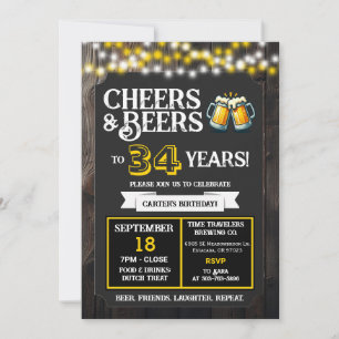 Convites Saudações e Cervejas pelos 34 Anos de Aniversário