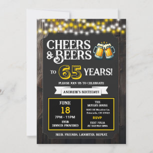 Convites Saudações e Cervejas pelos 65 Anos de Aniversário 