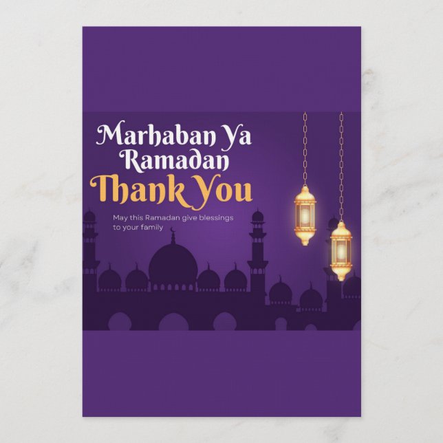 Convites Saudações Elegantes de Ramadan - Dourado Ramadan K (Frente)