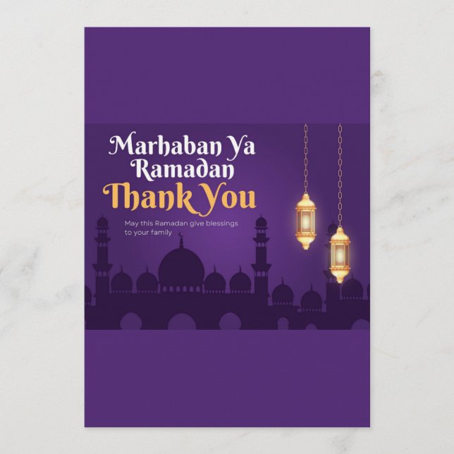 Convites Saudações Elegantes de Ramadan - Dourado Ramadan K (Frente)