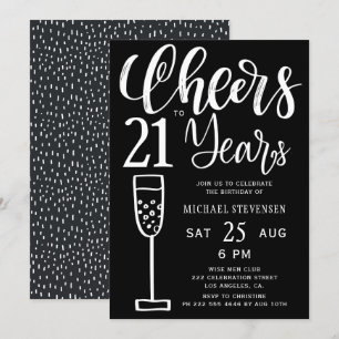 Convites Saudações para os 21 anos de festa de aniversário 