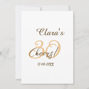 Convites Saudações trinta aniversário carvão marrom laranja