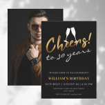 Convites Saúde a 30 anos Dourada Foto de aniversário de adu<br><div class="desc">Anima-se aos 30 anos Crianças Douradas e Negras Convite à Foto de Aniversário | Convites de Aniversário para Adultos sobre fundo preto com uma foto personalizada que você pode substituir por sua. O texto pode ser facilmente personalizado com seus detalhes para o design perfeitamente personalizado. Visite o oficial da Youtopia...</div>