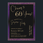 Convites Saúde a 60 anos Surpresa Festa de aniversário, Rox<br><div class="desc">Usando duas fontes distintas, criei gráficos para seu anúncio e embelezei-os com um efeito de ouro falso-metálico para uma vibração festiva. Embora cada parte possa ser movida para se adequar às suas necessidades, o cabeçalho diz "Saúde a 60 Anos!" e "Partido Surpresa". ("Surpresa" pode ser removida se a sua parte...</div>