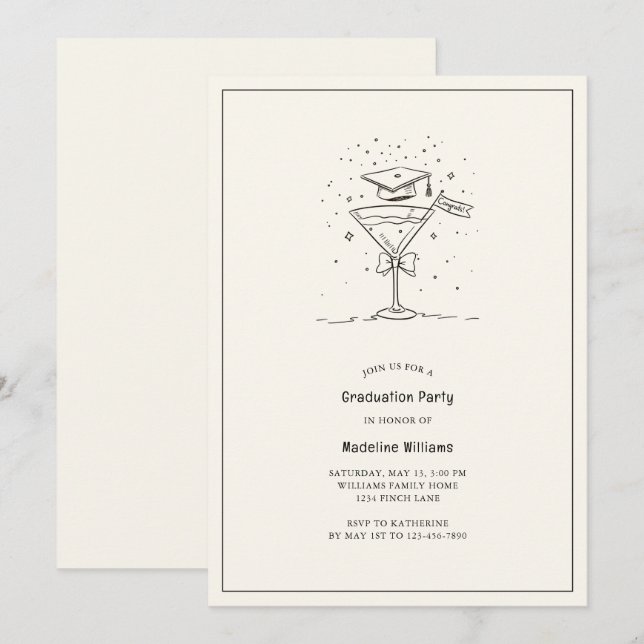 Convites Saúde à Festa de formatura Martini Formando (Frente/Verso)