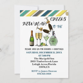 Convites Saúde ao Janto de Ano Novo Coquetel Arte Moderna