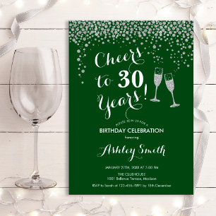 Convites Saúde Aos 30 Anos De Aniversário - Silver Verde Fl