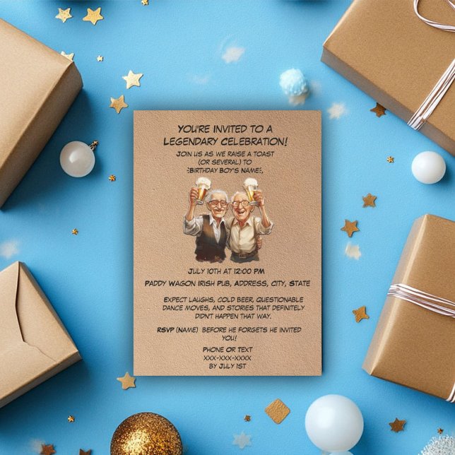 Convites Saúde Aos Anos! Feliz Aniversário do Velho (Criador carregado)