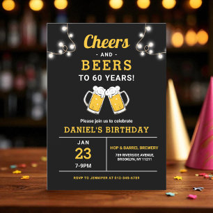Convites Saúde E Cerveja 60 Anos De Festa de aniversário