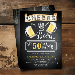 Convites Saúde e Cerveja a 50 anos de Festa de aniversário