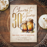 Convites Saúde e Cervejas Engraçadas aniversário de 30 anos<br><div class="desc">Celebre o grande 3-0 com estilo e humor com este design de aniversário de cerveja vintage. A tipografia do ouro é elegante e evoca um legal copo de cerveja, dando-lhe um clássico toque de vintagem. Perfeito para o homem (ou para a mulher!) na sua vida que ama os seus retardatários,...</div>