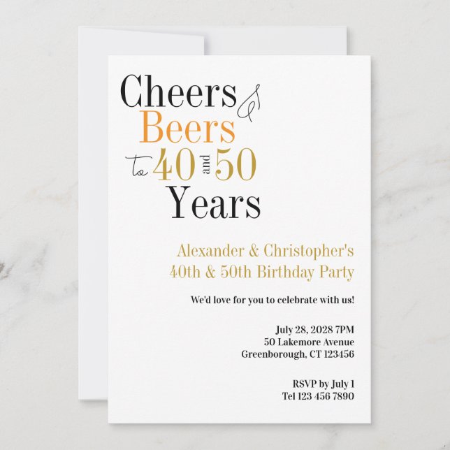 Convites Saúde e Cervejas Festa de aniversário Mínima (Frente)