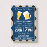Convites Saúde e Cervejas Trendy Blue Bachelor Party<br><div class="desc">Saúde e Cervejas Trendy Blue Bachelor Party.</div>