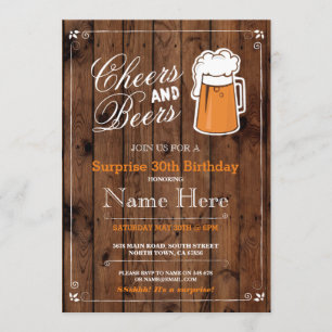 Convites Saúde e Festa de aniversário de cerveja QUALQUER
