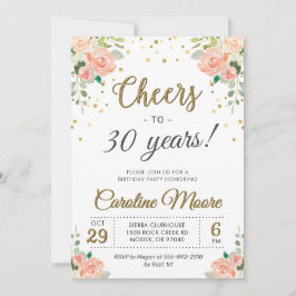 Convites Saúde para 30 anos aniversário de 30 anos feminino