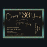 Convites Saúde para 30 anos Surpresa Nascimento e Dourado<br><div class="desc">Usando duas fontes distintas, criei gráficos para seu anúncio e embelezei-os com um efeito de ouro falso-metálico para uma vibração festiva. Embora cada parte possa ser movida para se adequar às suas necessidades, o cabeçalho diz "Saúde a 30 Anos!" e "Partido Surpresa". ("Surpresa" pode ser removida se a sua parte...</div>