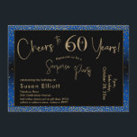 Convites Saúde para 60 anos Surpresa Aniversário Dourado e<br><div class="desc">Usando duas fontes distintas, criei gráficos para seu anúncio e embelezei-os com um efeito de ouro falso-metálico para uma vibração festiva. Embora cada parte possa ser movida para se adequar às suas necessidades, o cabeçalho diz "Saúde a 60 Anos!" e "Partido Surpresa". ("Surpresa" pode ser removida se a sua parte...</div>