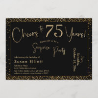 Saúde para 75 anos Surpresa Aniversário Dourado e 