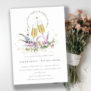 Convites Saúde para o Amor Óculos de Vinho Casal Floral