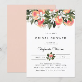 Convites Savana - Chá de panela Floral de Pêssego de Aquare