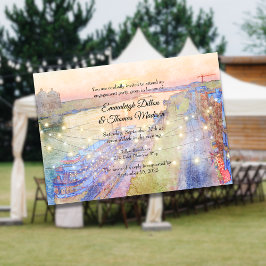 Convites Savannah GA River Street Sunset Festa de noivado