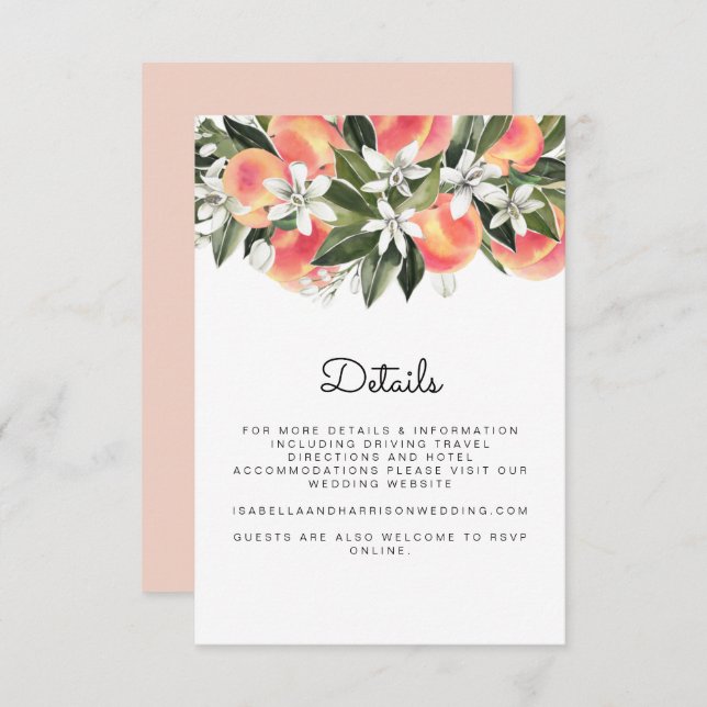 Convites Savannah - Invólucro Floral Branco de Pessegueira  (Frente/Verso)