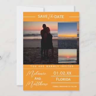 Convites Save the Date Beach Photo Collage