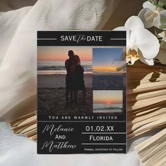 Convites Save the Date Beach Photo Collage
