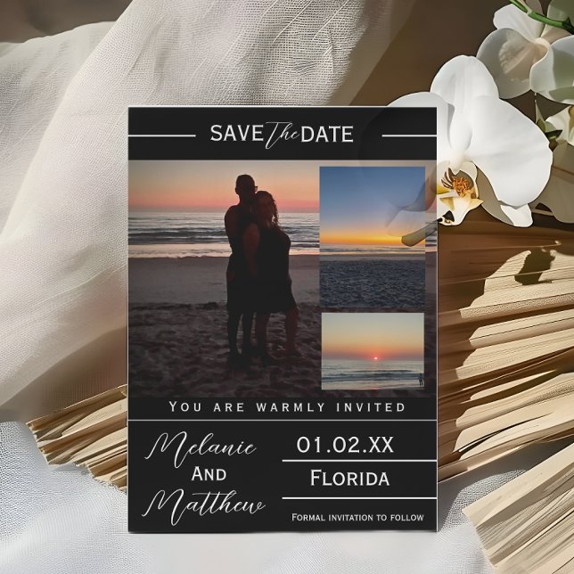 Convites Save the Date Beach Photo Collage (Criador carregado)