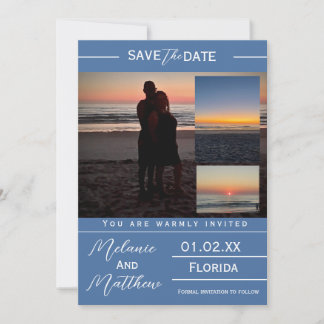 Convites Save the Date Beach Photo Collage