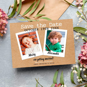 Convites Save the Date Childhood Photos Fun Rustic Boho