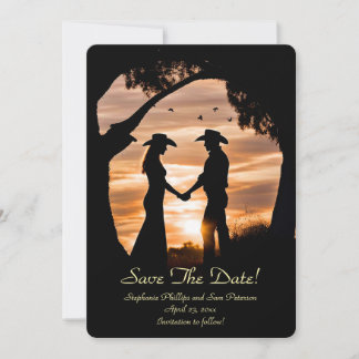 Convites Save the Date Country Western Cowboy Cowgirl