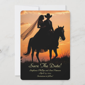 Convites Save the Date Country Western Cowboy Cowgirl