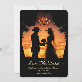 Convites Save the Date Country Western Cowboy Cowgirl