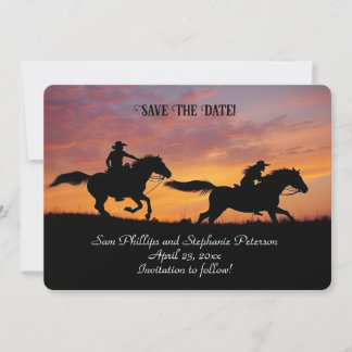 Convites Save the Date Country Western Cowboy Cowgirl 